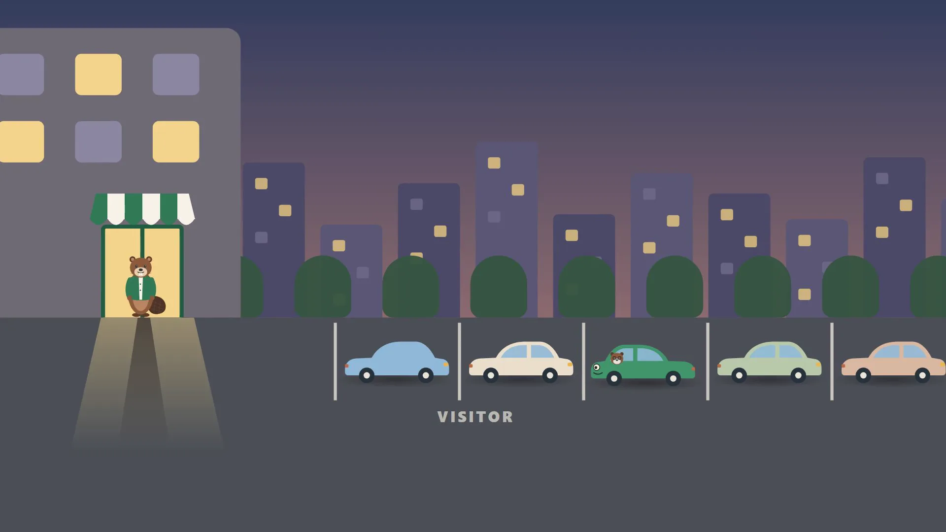 Visitor parking, booked ahead